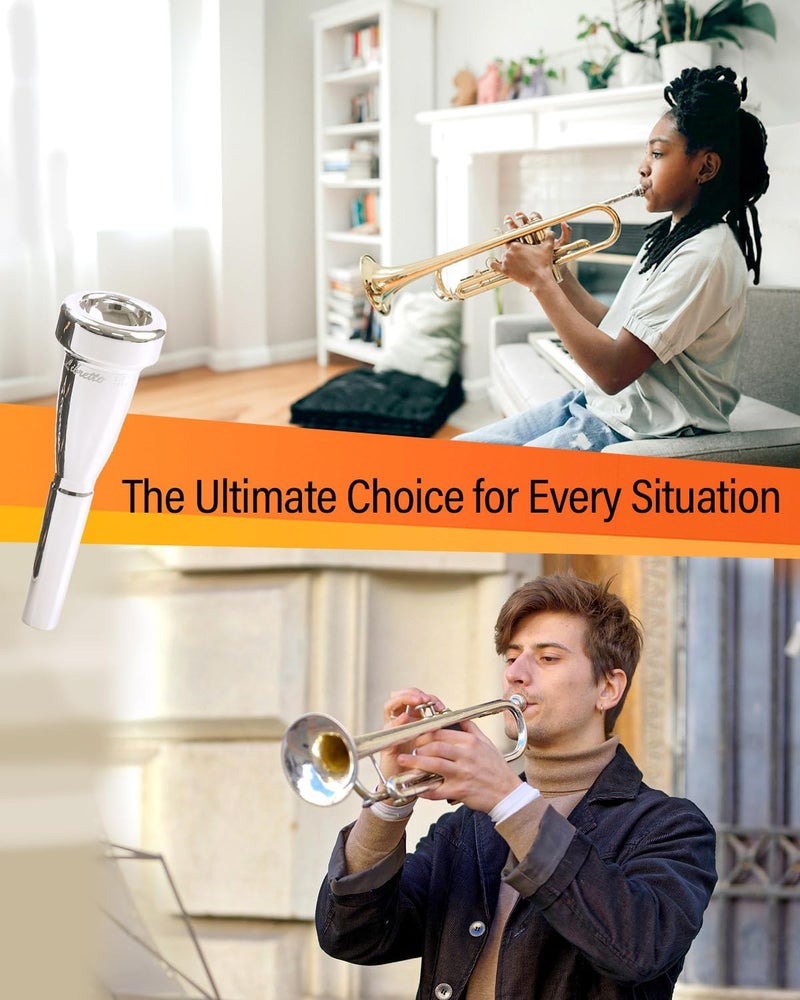 Libretto 5C Bullet Shape Trumpet Mouthpiece, Silver Plated, Compatible with C and B♭ Trumpets, Versatile for Jazz and Classical - Image 5